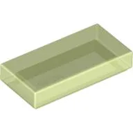 Tile 1 x 2 with Groove / Glow In Dark Trans