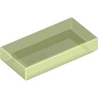 Lego Tile 1 x 2 with Groove / Glow In Dark Trans