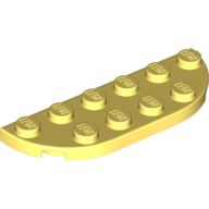 Lego Plate Round Corners 2 x 6 Double / Bright Light Yellow