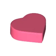 Tile 1 x 1 Heart / Coral
