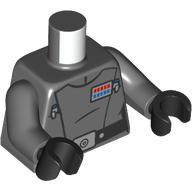 Lego Torso, Imperial Admiral Uniform, Red/Blue Badge, Black Belt print, Dark Bluish Gray Arms, Black Hands / Dark Bluish Gray