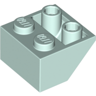 Lego Brick Sloped Inverted 45° 2 x 2 [Ovoid Bottom Pin, Bar-sized Stud Holes] / Light Aqua