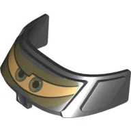 Glass for Aircraft Fuselage Curved Forward 6 x 10 Top with Blue Eyes and Gold Goggles Print / Black