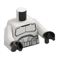 Torso, Clone Trooper Armour, Wide Stomach Area Print, White Arms, Black Hands