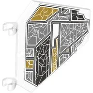 Flag 5 x 6 Hexagonal with U Clips with Gold, Silver, Dark Silver Panels Print