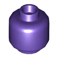 Minifig Head [Plain] [Hollow Stud] / Dark Purple