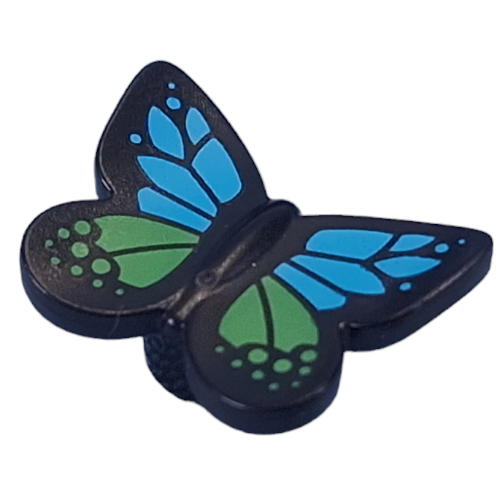 Lego Insect, Butterfly with Dark Azure, Bright Green Wings print