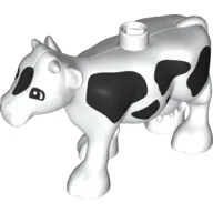 Duplo Animal Cow with Black Spots Print / White