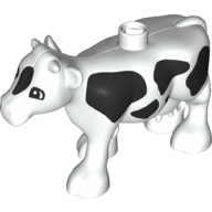 Lego Duplo Animal Cow with Black Spots Print / White