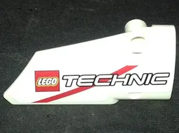Technic, Panel Fairing # 4 Small Smooth Long, Side B with LEGO TECHNIC Logo and Red Stripe Pattern (Sticker) - Set 42000