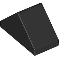 Lego Brick Sloped 45° 2 x 1 Double with Inside Stud Holder / Black