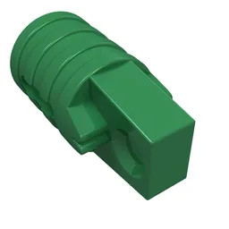 Hinge Cylinder 1 x 2 Locking with 1 Finger and Axle Hole On Ends / Green