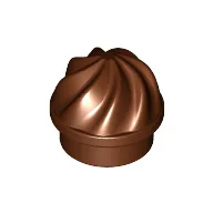Plate Round 1 x 1 Swirled Top / Reddish Brown
