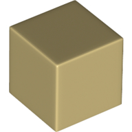Lego Minifig Head Special, Cube [Plain] / Tan
