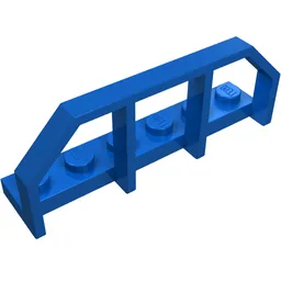 Plate Special 1 x 6 with Train Wagon End Fence / Blue