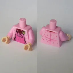 Torso Jacket with Dark Pink Dress Print (Dolores Umbridge), Bright Pink Arms, Light Nougat Hands / Bright Pink