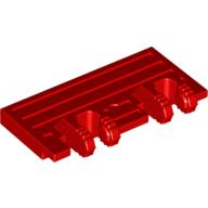 Lego Hinge Train Gate 2 x 4 Locking Dual 2 Fingers without Rear Reinforcements, 7 Teeth / Red