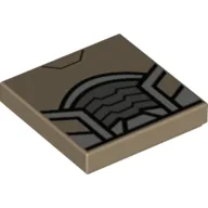 Tile 2 x 2 with Star Lord Mask Print / Dark Tan