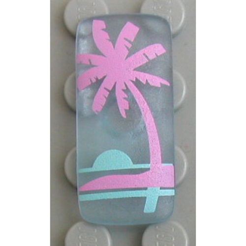 Lego Clikits Icon, Rectangle 3L with Pin, Palm Tree and Sunset Print