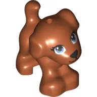 Animal, Dog, Small Standing with Blue Eyes, Black Nose / Dark Orange
