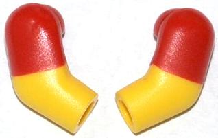 Lego Arm, (Matching Left and Right) Pair with Molded Red Short Sleeves  Pattern