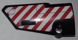 Technic, Panel Fairing # 3 Small Smooth Long, Side A with Red and White Danger Stripes Pattern (Sticker) - Set 9395