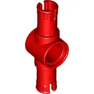 Technic Pin Connector Hub with 2 Pins with Friction Ridges Lengthwise [Big Squared Pin Holes] / Red