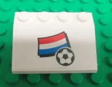 Slope 33 3 x 4 with Flag of Netherlands and Soccer Ball on White Background Pattern (Sticker) - Set 3405