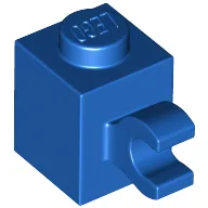 Brick Special 1 x 1 with Clip Horizontal / Blue