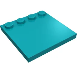 Plate Special 4 x 4, Studs on One Edge Plain] / Dark Turquoise
