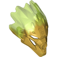 Lego Large Figure Mask of Jungle (Unity) with Marbled Trans-Bright Green Pattern / Pearl Gold