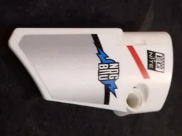 Technic, Panel Fairing # 3 Small Smooth Long, Side A with 'EG NITE', 'NDG B/\U', Red and Black Stripes and Silver Pattern (Sticker) - Set 42000