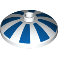 Lego Dish 3 x 3 Inverted Radar and Blue Stripes Print / White