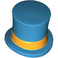 Lego Top Hat with Bright Light Orange Band print / Dark Azure