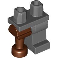 Lego Left Leg, Reddish Brown Right Pirate Peg Leg, and Dark Bluish Grey Hips / Dark Bluish Gray