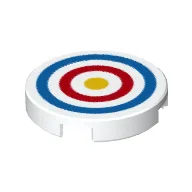 Tile Round 2 x 2 with Archery Target Print / White