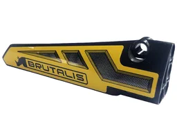 Technic, Panel Fairing # 6 Long Smooth, Side B with Grilles, 'BRUTALIS' and Rhino on Yellow Background Pattern (Sticker) - Set 42094