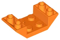 Brick Sloped Inverted 45° 4 x 2 Double with 2 x 2 Recessed / Orange