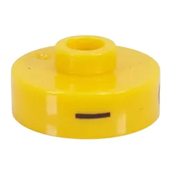 Pen Bead, Round Short, Flat Edge with 'I', 'C', 'T' Print / Yellow