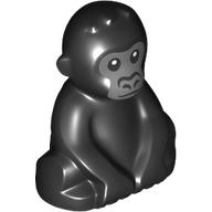 Lego Animal, Gorilla, Baby with Dark Bluish Grey Face print / Black
