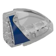 Technic Panel Round Corner 5 x 3 x 2 Left with Blue/Dark Bluish Grey Headlight Print / Trans-Clear