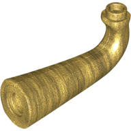 Lego Animal Body Part, Horn / Mammoth Trunk / Pearl Gold