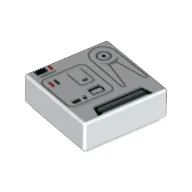 Tile 1 x 1 with SW Snowtrooper Backpack Print / White