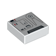 Lego Tile 1 x 1 with SW Snowtrooper Backpack Print / White