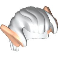 Lego Hair Swept Back with Light Nougat Elf Ears / White