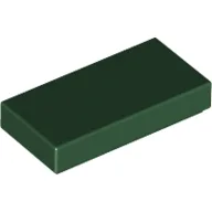 Tile 1 x 2 with Groove / Dark Green