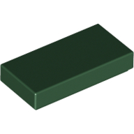 Lego Tile 1 x 2 with Groove / Dark Green