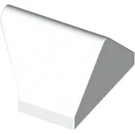 Brick Sloped 45° 2 x 1 Double / Inverted with Hollow Bottom / White