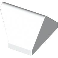 Lego Brick Sloped 45° 2 x 1 Double / Inverted with Hollow Bottom / White