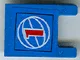 Flag 2 x 2 Square with Flat Edge with Red Number 1 and White Wire Frame Basketball on Blue Background Pattern (Sticker) - Sets 3432 / 3433